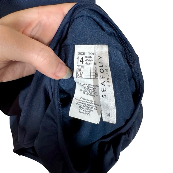 Anthropologie Seafolly Active Halter Cutout One-Piece Bathing Suit AU14/US10 - Picture 10 of 12